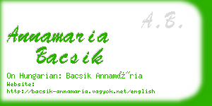 annamaria bacsik business card